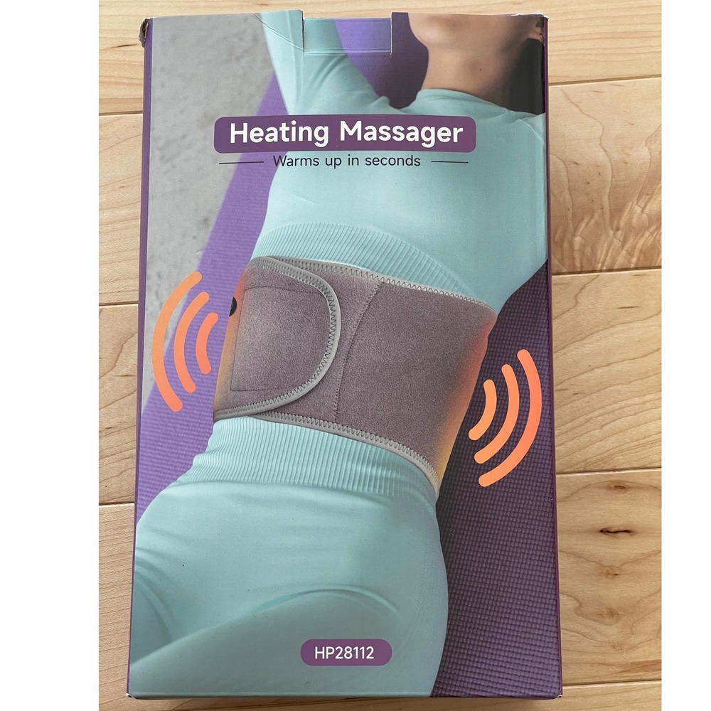 Heating Massager Back Pain Relief Pad Vibration Heat Wrap Grey‎ HP28112